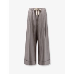 Silk, polyester and wool blend trousers