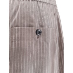 Silk, polyester and wool blend trousers