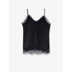 Satin top with lace profiles
