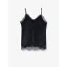Satin top with lace profiles