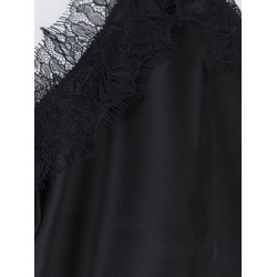 Satin top with lace profiles