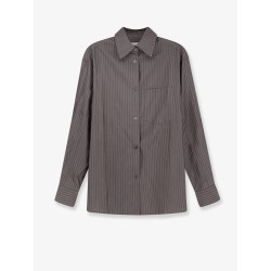 Silk and wool blend shirt with striped pattern