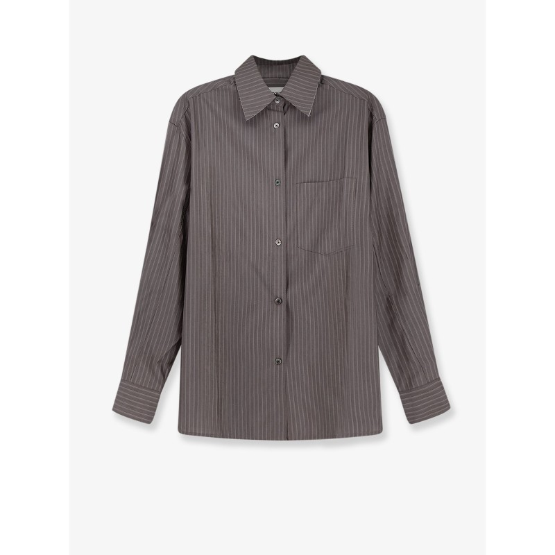 Silk and wool blend shirt with striped pattern