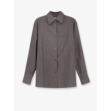 Silk and wool blend shirt with striped pattern
