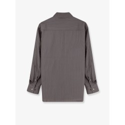 Silk and wool blend shirt with striped pattern