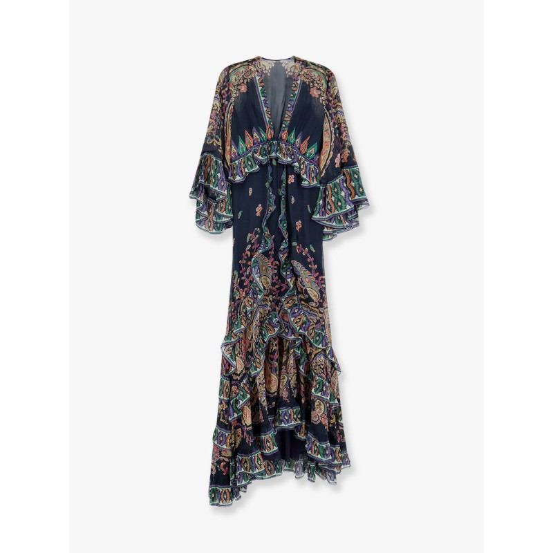 Multicolor silk long dress