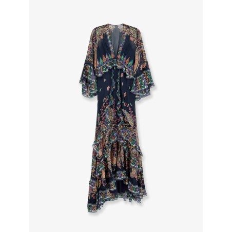 Multicolor silk long dress