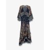 Multicolor silk long dress