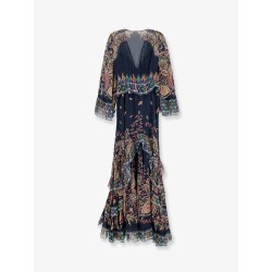Multicolor silk long dress