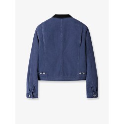 Crop fit blue denim jacket