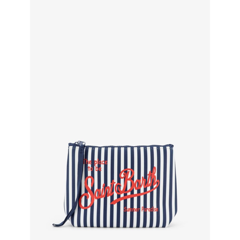 Aline scuba clutch with striped pattern