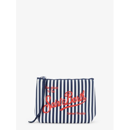 Aline scuba clutch with striped pattern