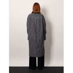 Striped Kimono-Sleeve Shirtdress