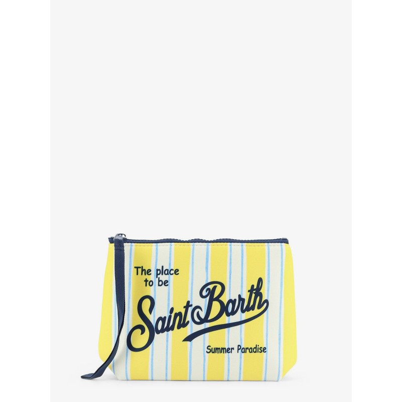 Aline scuba clutch with striped pattern