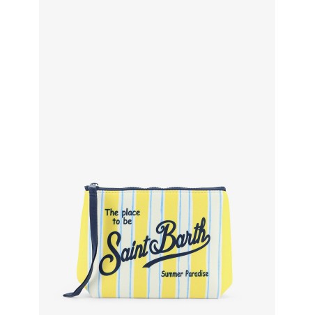 Aline scuba clutch with striped pattern