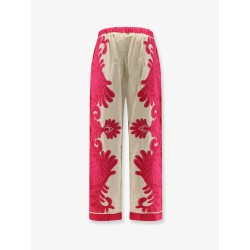 Linen and viscose blend trousers