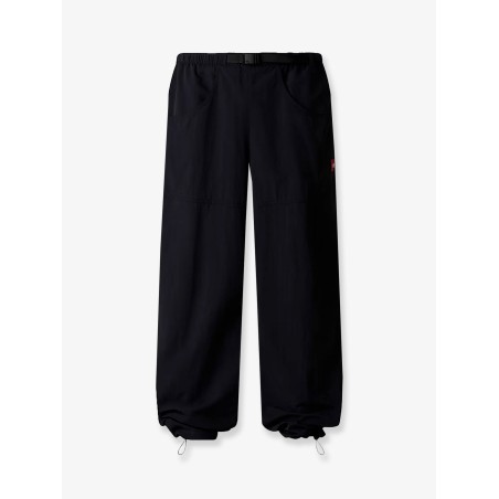 Nylon trousers with front logo patch