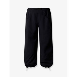 Nylon trousers with front logo patch