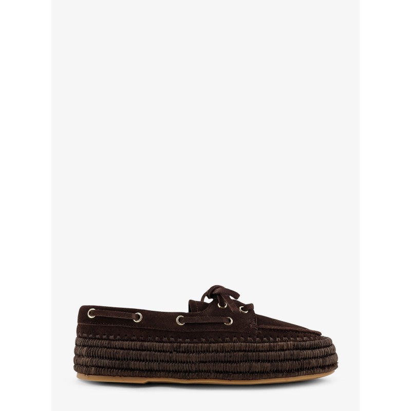 Penelope suede and raffia loafers