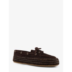 Penelope suede and raffia loafers