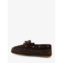 Penelope suede and raffia loafers