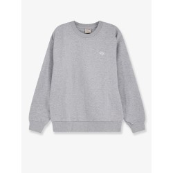 Cotton sweatshirt with front embroidered logo