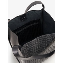 Corriere leather shoulder bag with Intrecciato pattern