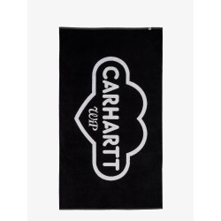 Cotton beach towel with front logo print