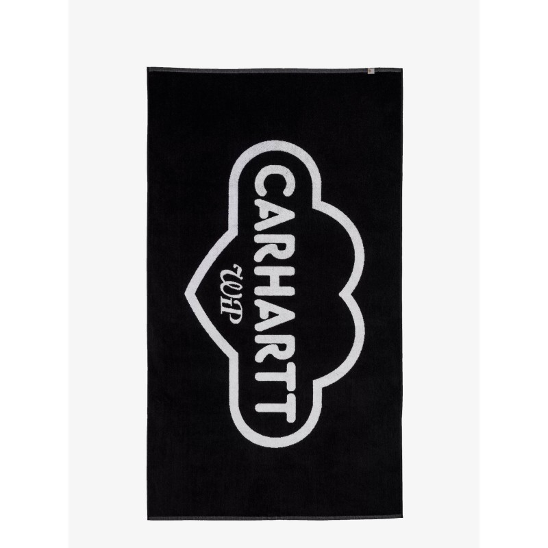 Cotton beach towel with front logo print