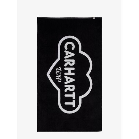 Cotton beach towel with front logo print