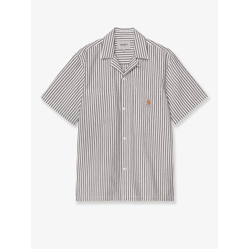 Level cotton blend shirt with striped pattern
