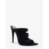 Emilie satin sandals with rhinestone logo detail