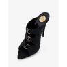 Emilie satin sandals with rhinestone logo detail