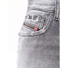 Blue denim shorts with a destroyed effect