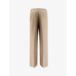Cotton trousers with logo patch