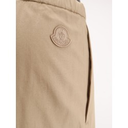 Cotton trousers with logo patch