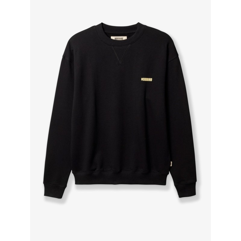 Cotton sweater with front logo print