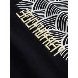 Cotton sweater with front logo print