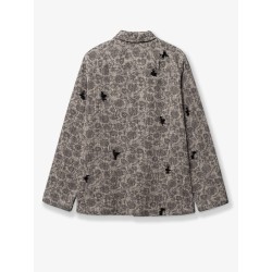 Shirt jacket with melange inlay