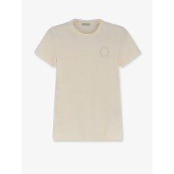 Cotton T-shirt with flocked logo on the front