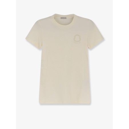 Cotton T-shirt with flocked logo on the front