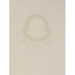 Cotton T-shirt with flocked logo on the front