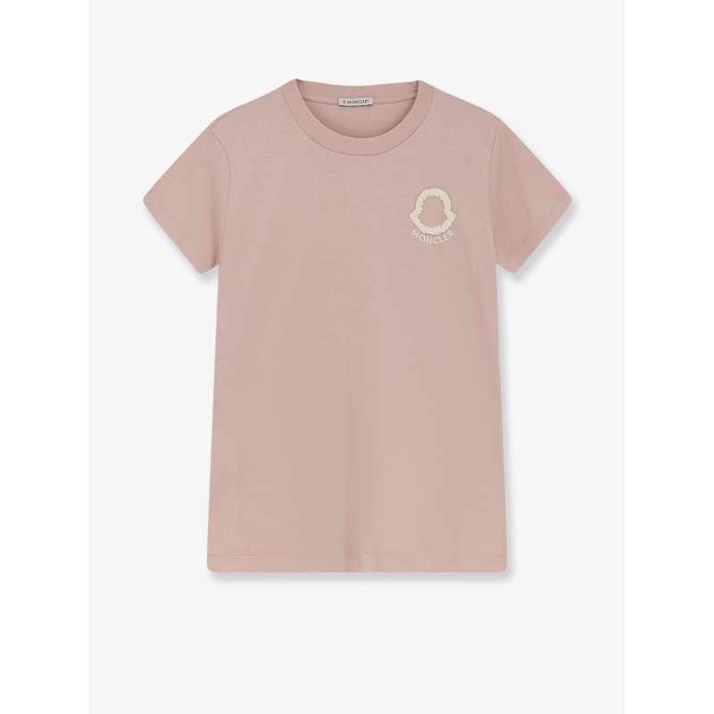 Cotton T-shirt with flocked logo on the front