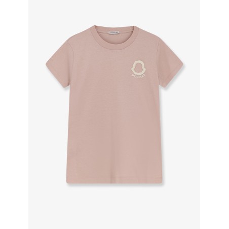 Cotton T-shirt with flocked logo on the front