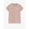Cotton T-shirt with flocked logo on the front