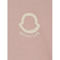 Cotton T-shirt with flocked logo on the front