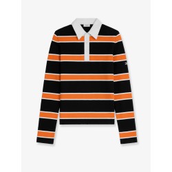 Cotton polo shirt with striped pattern