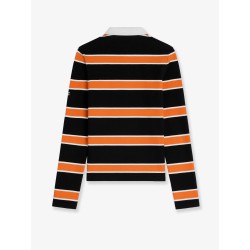 Cotton polo shirt with striped pattern