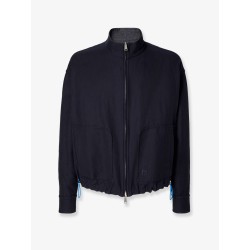 Reversible denim jacket with embroidered FF logo