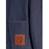 Denim jacket with front embroidered logo